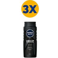 Nivea Men Deep Dimension 3x500 ml Duş Jeli