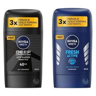 Nivea Men Deep Dimension 50 ml ve Fresh Active 50 ml Erkek Stick Deodorant