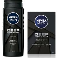 Nivea Men Deep Dimension 500 ml Duş Jeli+Deep Dimension 100 ml Tıraş Losyonu