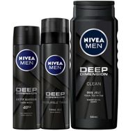 Nivea Men Deep Dimension Clean 500 ml Duş Jeli + Deep Dimension 200 ml Tıraş Jeli + Deep Dimension 150 ml Deodarant Sprey