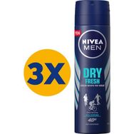 Nivea Men Dry Fresh 3x150 ml Sprey Deodorant