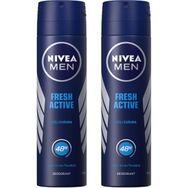 Nivea Men Fresh Active 2x150 ml Sprey Deodorant