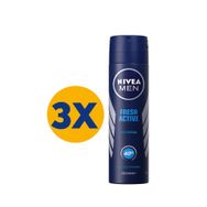 Nivea Men Fresh Active 3x150 ml Erkek Sprey Deodorant