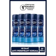 Nivea Men Fresh Active 5x150 ml Erkek Sprey Deodorant