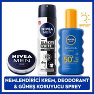 NIVEA Sun Güneş Koruyucu Erkek Kişisel Bakım Seti,SPF50+ 200 ml Güneş Kremi Deodorant Nemlendirici
