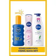 Nivea Sun SET.NVE.914 Spf50 200 ml Güneş Kremi + Deodorant + Vücut Losyonu Güneş Koruyucu Kişisel Bakım Seti