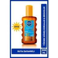 Nivea Sun Spf30 200 ml Sprey Yüksek Güneş Koruyucu ve Doğal Bronzlaştırıcı Bronzlaştırıcı Güneş Kremi