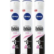 Nivea Women Black & White Invisible Clear 150 ml x 3 Adet Deodorant