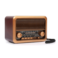 Nns 3315 Mini Taşınabilir Nostaljik Bluetooth Hoparlör Koyu Kahverengi Radyo