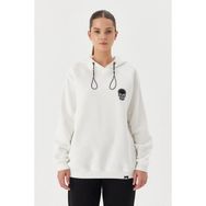 No Fear 72478 Beyaz Oversize Kapüşonlu Kadın Sweatshirt