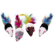 Nobby 5 cm 4'lü Paket Çıngıraklı Küçük Peluş Fare Kedi Oyuncağı