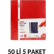 Noki 5 Paket 50'li Kırmızı Telli Dosya