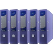 Noki 56411-170 Lila 5'li Paket Geniş Plastik Klasör