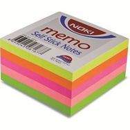 Noki Memo 75x75 mm Neon Küp 400 Yaprak Çizgisiz Çok Renkli Yapışkanlı Not Kağıdı