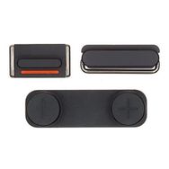 Nokta Teknik iPhone 5 5S SE Siyah On Off Mute Ses Tuş Butonları Set