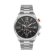 North West NW-2143-B Siyah Kadran Gümüş Kordon Analog Çelik Kordon Erkek Kol Saati