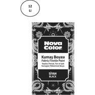 Nova Color NC-904 12'li Siyah 12 gr Toz Kumaş Boyası