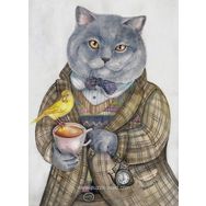 Nova İngiliz Beyefendisi Akşam Çayı 1000 Parça Kedi Puzzle