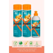 Novex Argan Oil 300 ML Şampuan + 300 ML Saç Kremi + Durulanmayan 300 GR Bakım Kremi