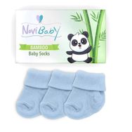 Novibaby Bambu Dusty Blue 0-6 Ay 3'lü Yenidoğan Bebek Çorabı