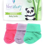 Novibaby Bambu Purple Candy 0-6 Ay 3'lü Yenidoğan Bebek Çorabı