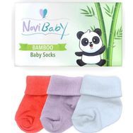 Novibaby Bambu Purple Orange 0-6 Ay 3'lü Yenidoğan Bebek Çorabı