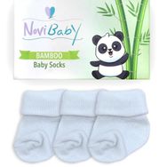 Novibaby Bambu Snow White 0-6 Ay 3'lü Yenidoğan Bebek Çorabı