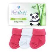 Novibaby Bambu White Candy 0-6 Ay 3'lü Yenidoğan Bebek Çorabı
