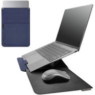 Novoo RT13 Dördü Bir Arada Mousepad Özellikli Lacivert Kart Yuvalı Laptop Standı ve Koruma Kılıfı