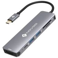 Novoo Type-C to 2xUSB-A 3.0 PD 100 Watt 4K HDMI TF SD Kart Okuyucu Dönüştürücü HUB