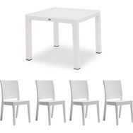 Novussi Beyaz Classi Rattan Masa - Nice Rattan Koltuk Bahçe Takımı