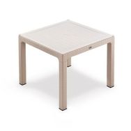 Novussi Classi 90x90 cm Açık Kahverengi Rattan Efektli Camlı Masa Takım