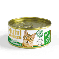 Nutri 85 gr Kıyılmış Ton Balıklı Ciğerli ve Tavuk Etli Tahılsız Yetişkin Kedi Konservesi