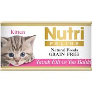 Nutri Feline 12x85 gr Tahılsız Tavuklu Ton Balıklı Yavru Kedi Konservesi