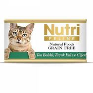 Nutri Feline 85 gr 6 Adet Kıyılmış Ton Balıklı Ciğerli ve Tavuk Etli Tahılsız Yetişkin Kedi Konservesi