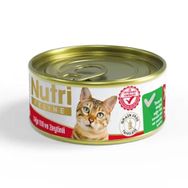 Nutri Feline Kıyılmış Sığır Etli ve Zeytinli Tahılsız 85 gr Yetişkin Kedi Konservesi