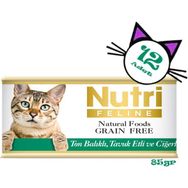 Nutri Feline Ton Tavuk Etli Ciğerli Tahılsız Yaş 12x85 gr Kedi Maması