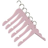 Nyn Pembe Ahşap 6 Adet Bebek Elbise Askısı