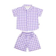 OATIPHO Trendy Ekose Tasarım Tişört Pantolon Giyim Erkek Çocuk Bebek Takımı