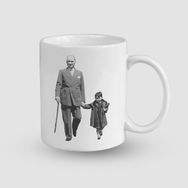 Offo Atatürk ve Kızı Ülkü Tasarımlı Beyaz 300 ml Bardak Kupa