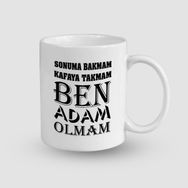 Offo Ben Adam Olmam Yazan Beyaz 300 ml Bardak Kupa
