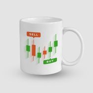 Offo Borsa Sell Buy Tasarımlı Beyaz 300 ml Bardak Kupa