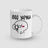 Offo Boş Yapma Temalı Beyaz 300 ml Bardak Kupa