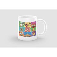 Offo Cartoons Effect Tasarımlı Beyaz 300 ml Bardak Kupa