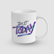 Offo Do It Today Mottolu Beyaz 300 ml Bardak Kupa