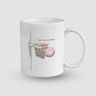 Offo Don't Miss Your Target Yazılı Basketbol Tasarımlı Beyaz 300 ml Bardak Kupa