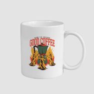 Offo Good Coffee Tasarımlı Beyaz 300 ml Bardak Kupa