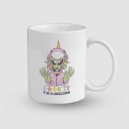 Offo I Am Unicorn Esprili Uzaylı Baskılı Beyaz 300 ml Bardak Kupa
