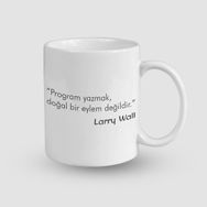 Offo Larry Wall Program Yazmak Sözlü Beyaz 300 ml Bardak Kupa