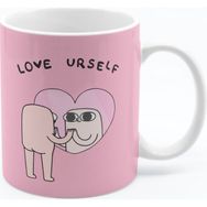 Offo Love Urself Tasarımlı Beyaz 300 ml Bardak Kupa